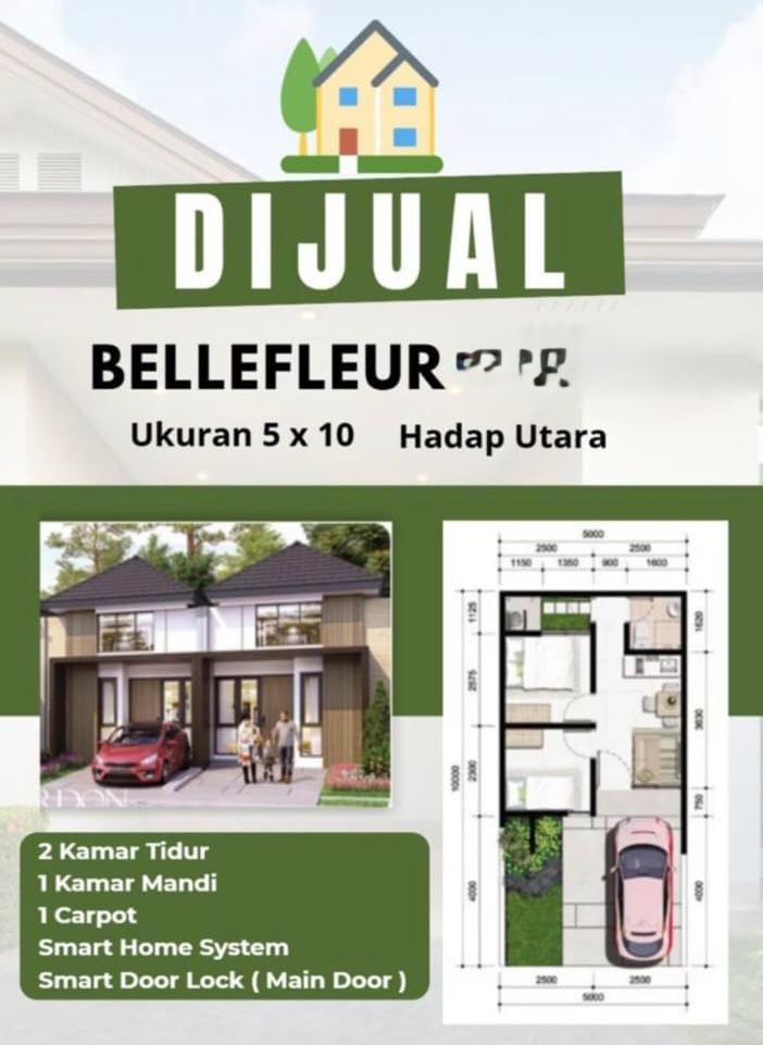 Dijual Rumah Hadap Utara di Bellefluer, Cgs By Rumah Chinida (Dw)